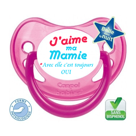 sucette bébé j'aime ma mamie