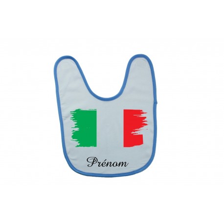 Bavoir personnalisé drapeau de l'Italie et prénom