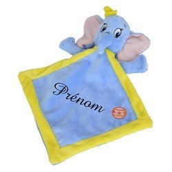 Doudou personnalisé Dumbo bleu et prénom