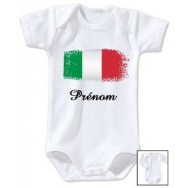 Body personnalisé drapeau de l'Italie et prénom 