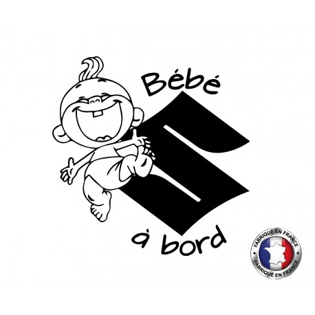 Sticker Bébé à Bord Bourriquet Assis - Makrea Stickers