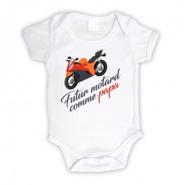 Body bébé personnalisé futur motard comme papa
