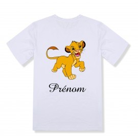 T-shirt enfant personnalisé Simba du roi lion et prénom