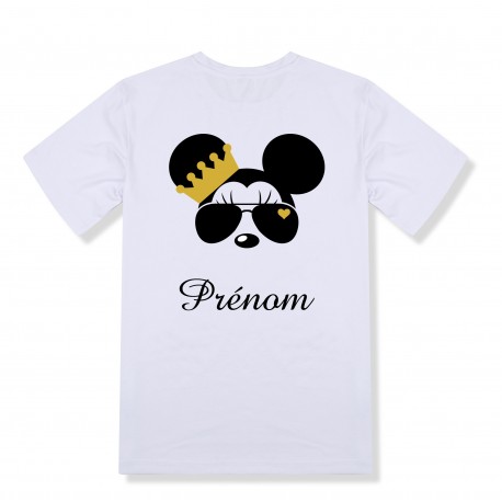 T-shirt enfant personnalisé Minnie couronne et prénom