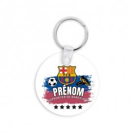 Porte clé personnalisé aux couleurs de Barcelone avec prénom